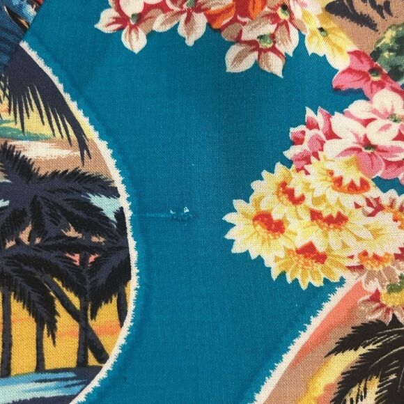 Notations vintage Hawaiian print button down top & pull on pants size LP NWT - Picture 11 of 13